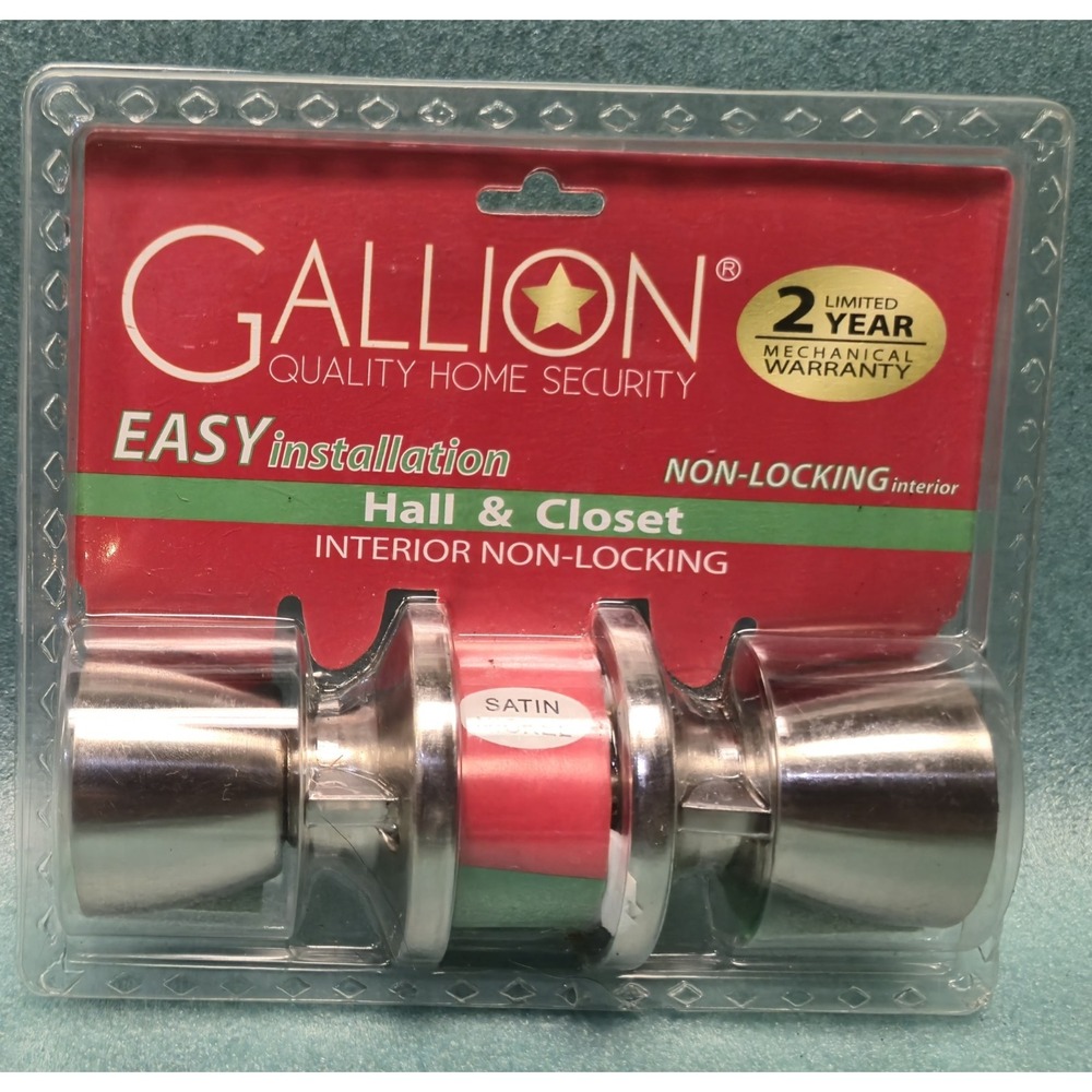 Gallion Satin Nickel Hall and Closet Doorknob Interior Non-Locking 221-5417